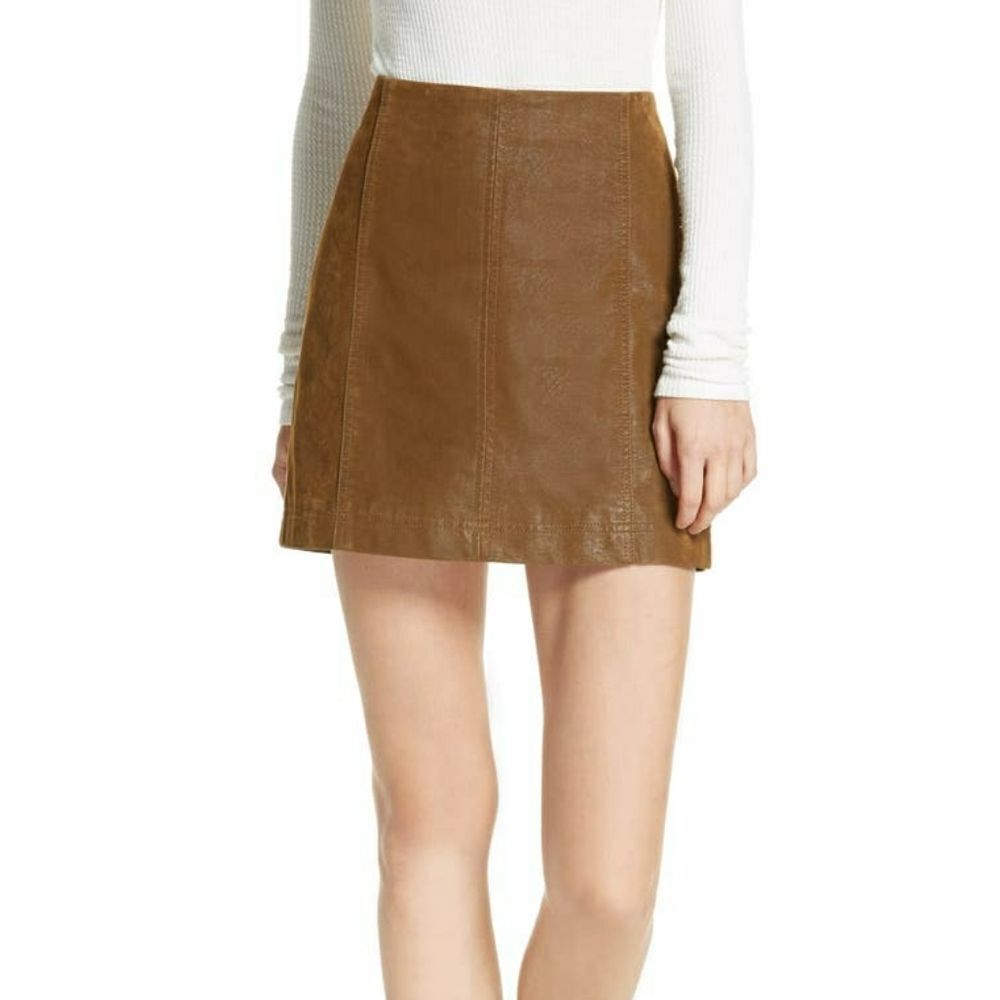 Free People Faux Leather Miniskirt